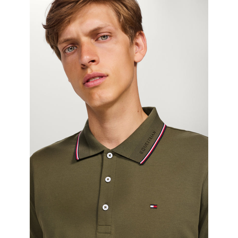 Tommy Hilfiger Men's Harrison Pique Polo - Utility Olive-4
