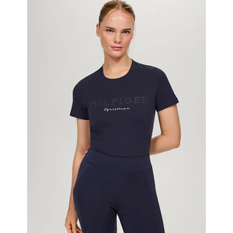 Tommy Hilfiger Women's Belmont Rhinestone T-Shirt - Desert Sky-1