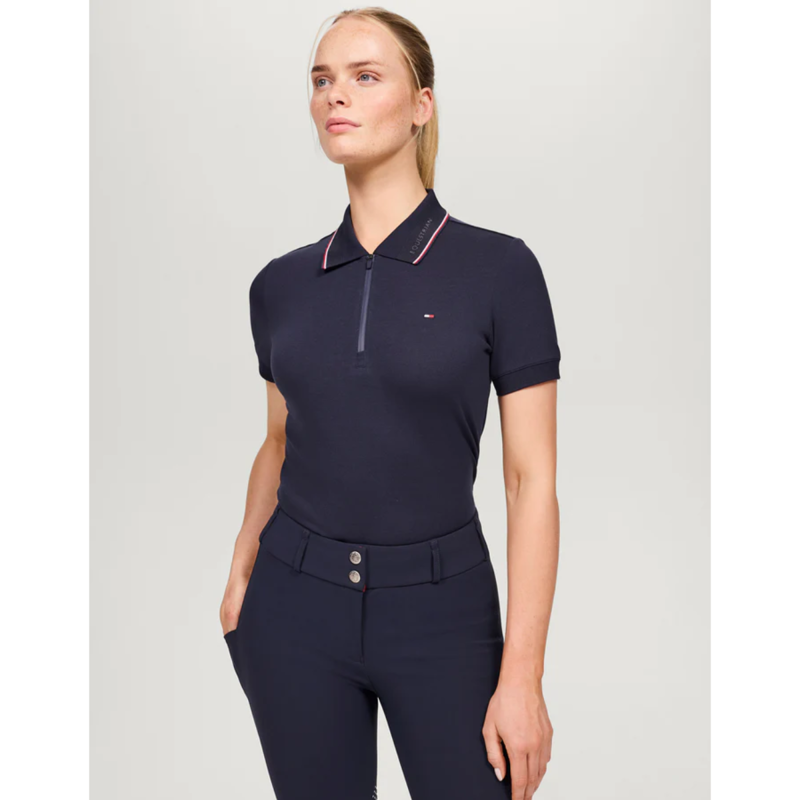 Tommy Hilfiger Women's Camden Zip Polo Shirt - Desert Sky-2