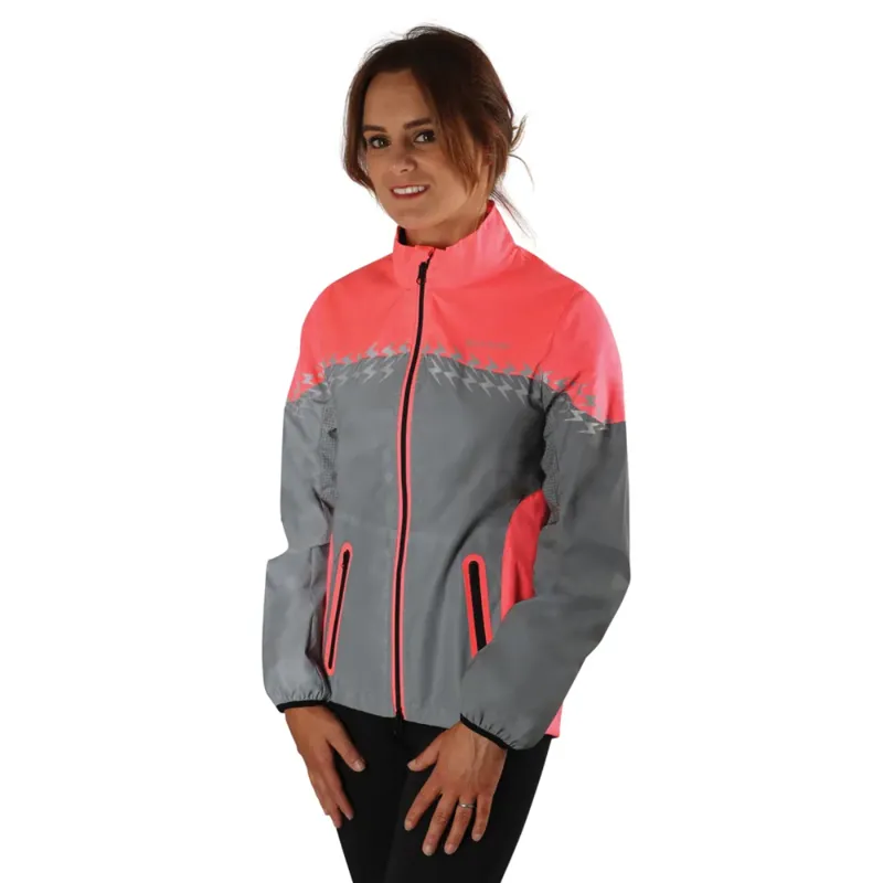 Silva Flash Lightweight Duo Reflective Jacket by Hy Equestrian - Pink/Reflective Silver