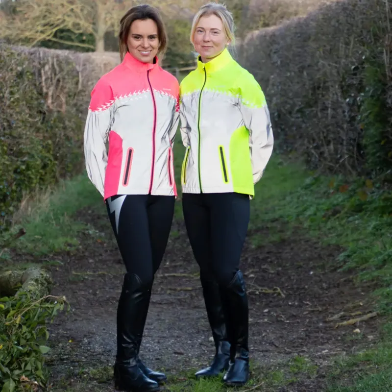 Silva Flash Lightweight Duo Reflective Jacket by Hy Equestrian - Yellow/Reflective Silver-2