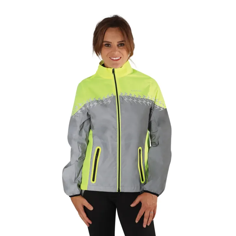 Silva Flash Lightweight Duo Reflective Jacket by Hy Equestrian - Yellow/Reflective Silver