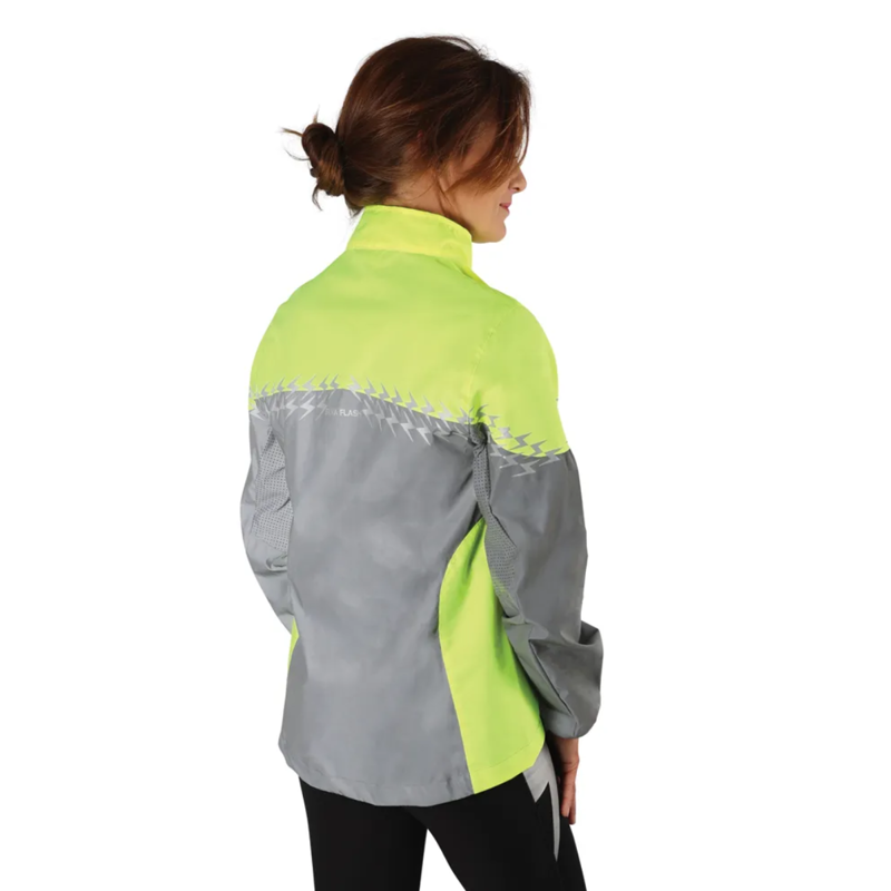 Silva Flash Lightweight Duo Reflective Jacket by Hy Equestrian - Yellow/Reflective Silver-1