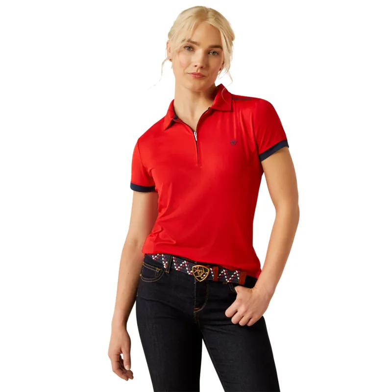 Ariat Women's Bandera 1/4 Zip Polo - Weg Red
