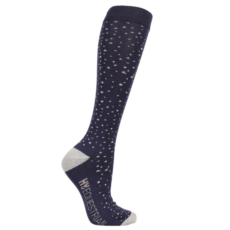 Hy Equestrian Elevate Allure Socks 2 Pack - Adult 4-8 - Navy-1