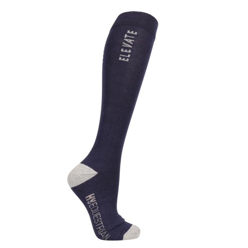 Hy Equestrian Elevate Allure Socks 2 Pack - Adult 4-8 - Navy-2