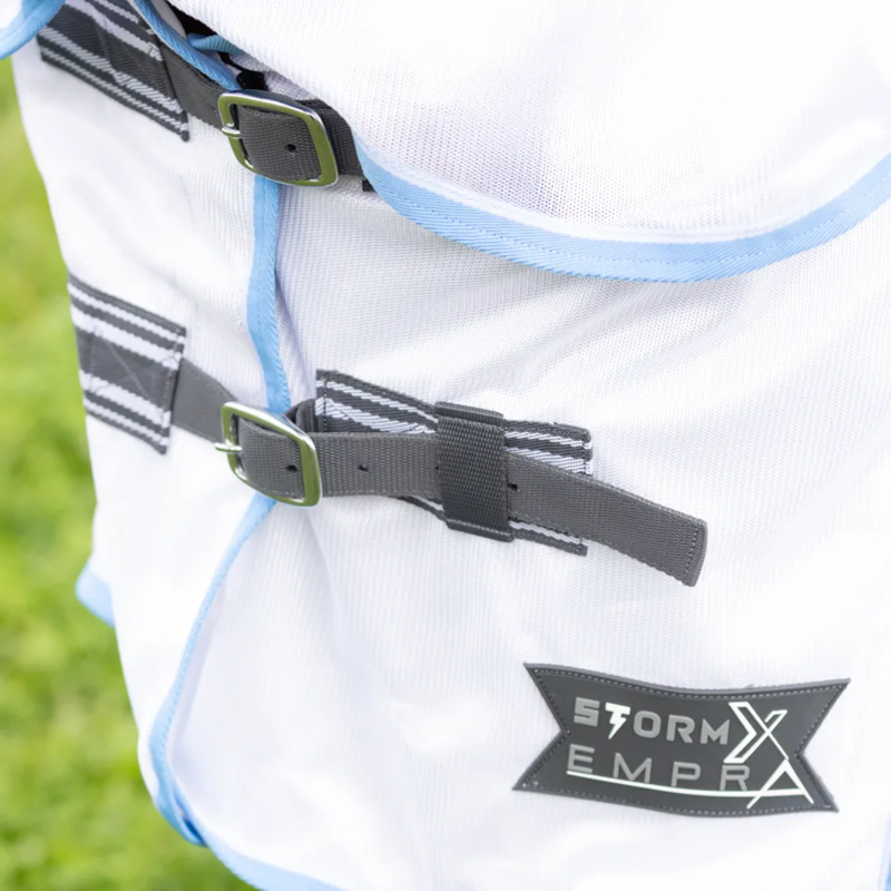 Hy StormX Empra Gladiator UV Combi Fly Rug - White/Light Blue-2