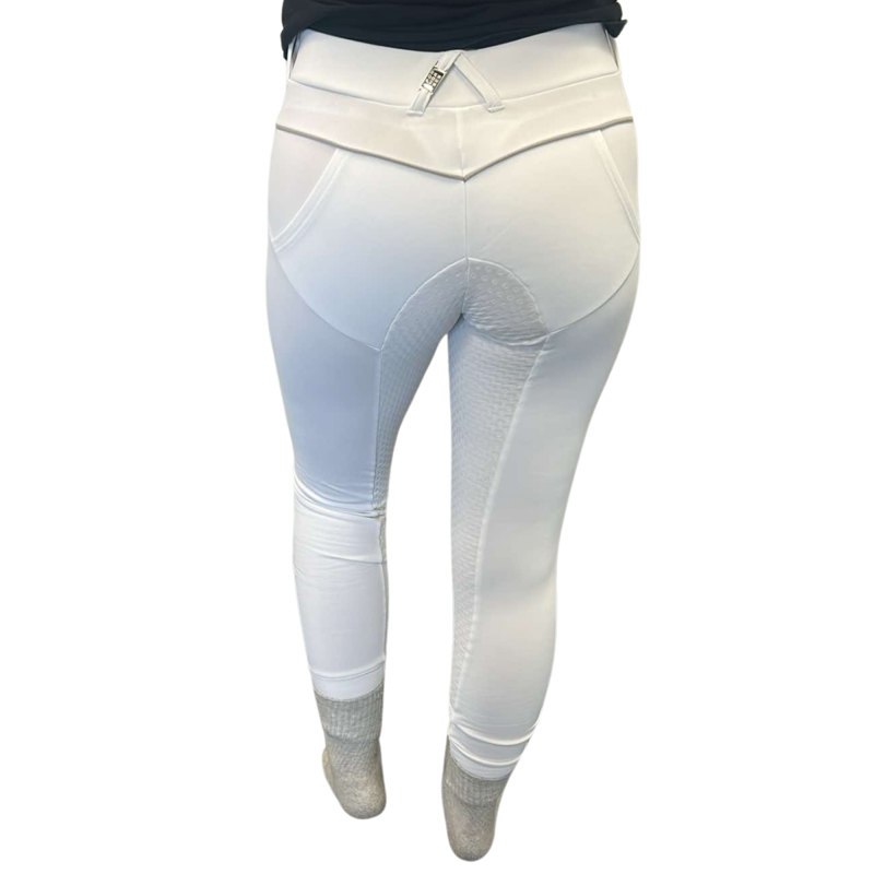 For Horses Ladies Zoe Full Seat Pull On Breeches - White-1