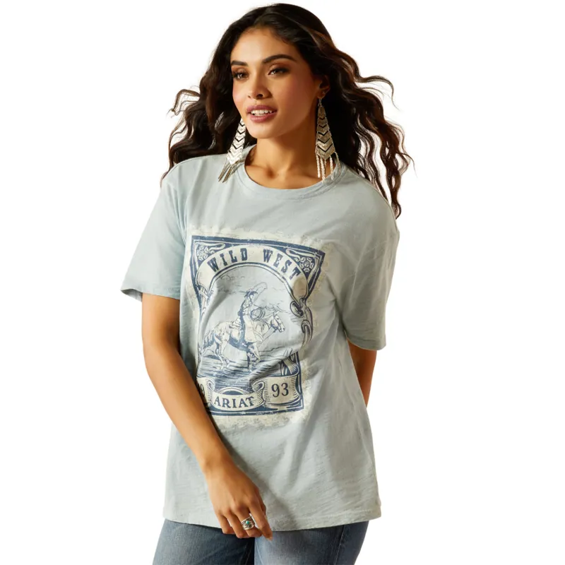 Ariat Women's Wild West Stamp T-Shirt - Washed Blue