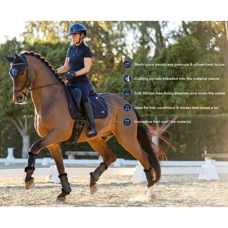 LeMieux Self-Cool Dressage Square - Arctic White-4