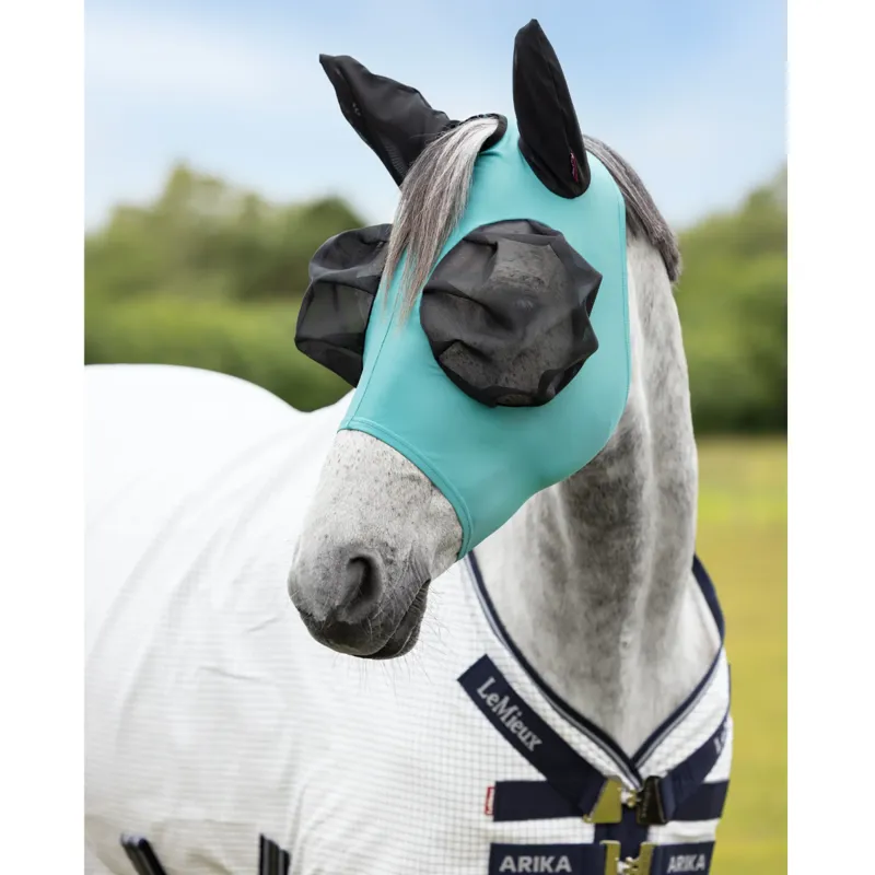 Lemieux Bug Relief Half Mask Fly Mask – Navy Stretch Lycra Anatomic Design