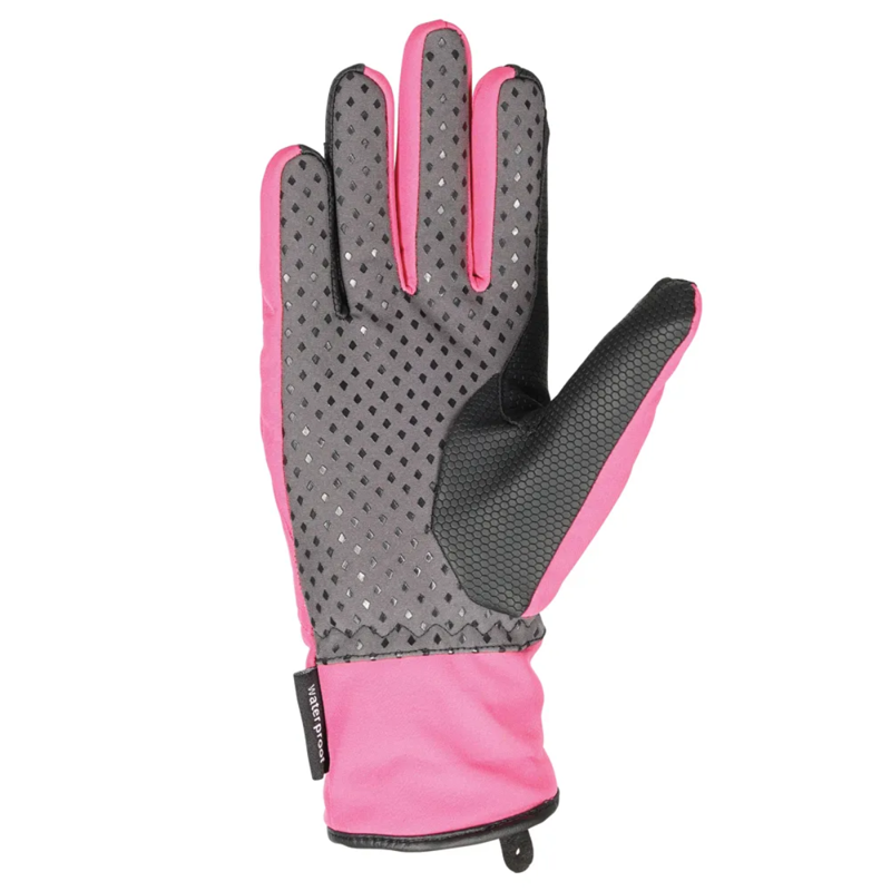 Hy Equestrian Reflective Waterproof Multipurpose Gloves - Hot Pink/Grey-1