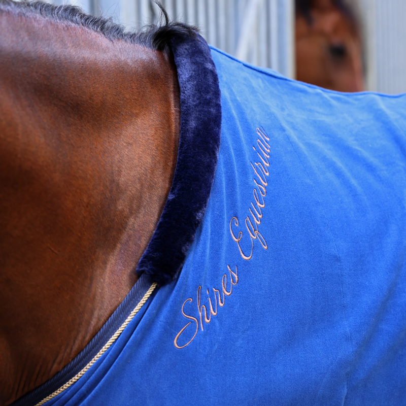 Shires  Deluxe Fleece Show Rug - Navy-3
