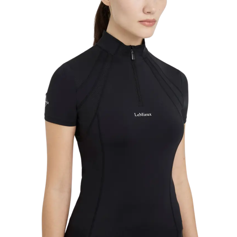 LeMieux Mia Mesh Short Sleeve Base Layer - Black-2
