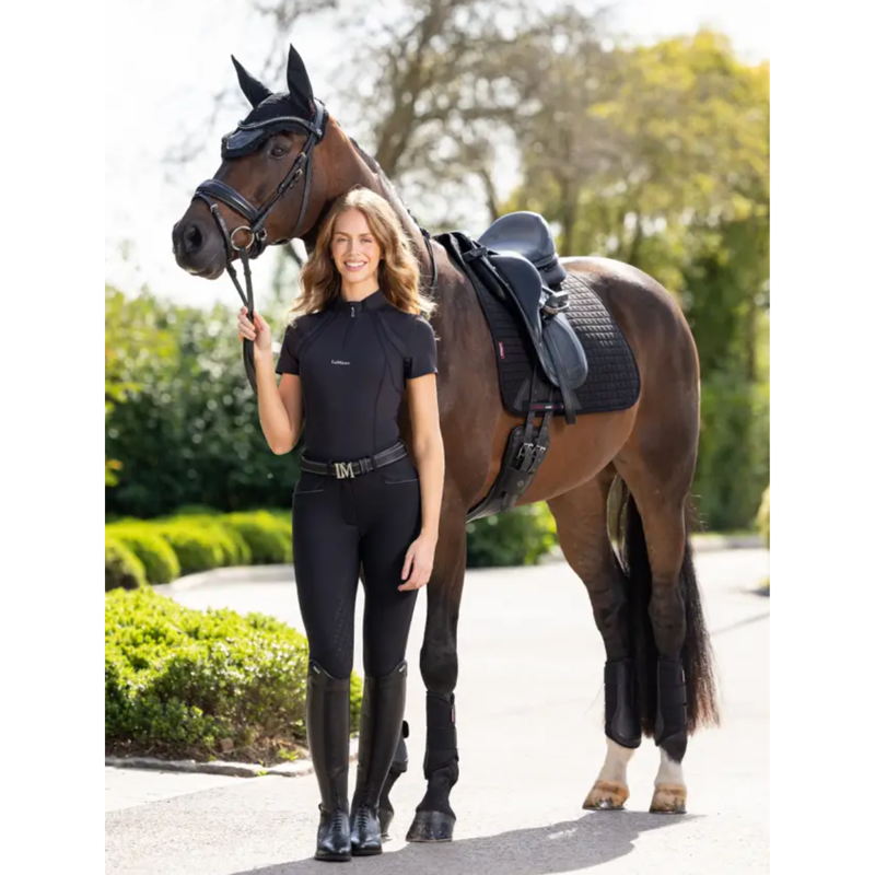 LeMieux Mia Mesh Short Sleeve Base Layer - Black-3