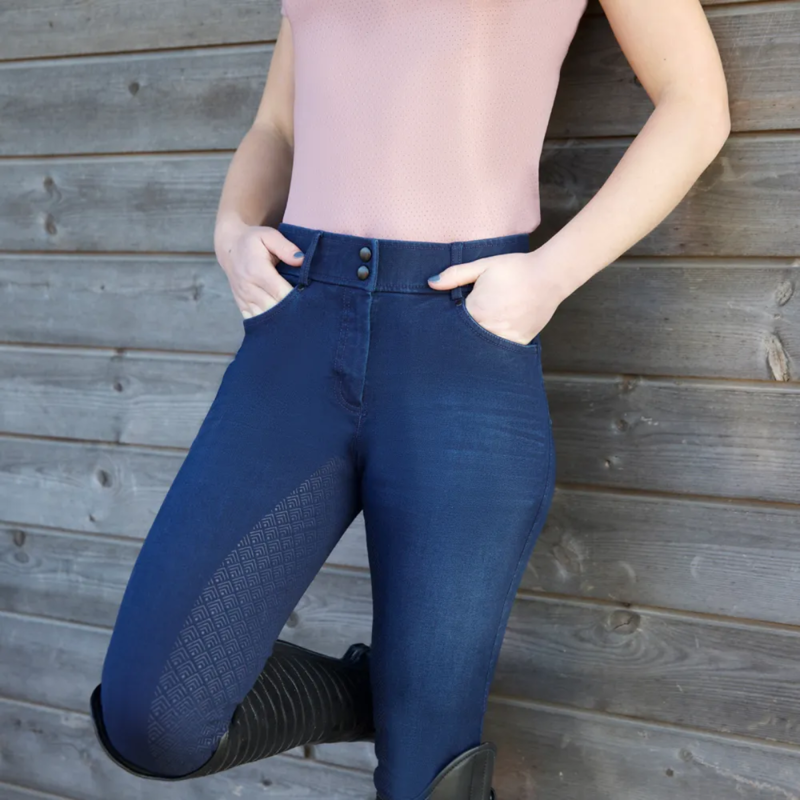 Hy Equestrian Elevate Denim Breeches - Dark Blue-3