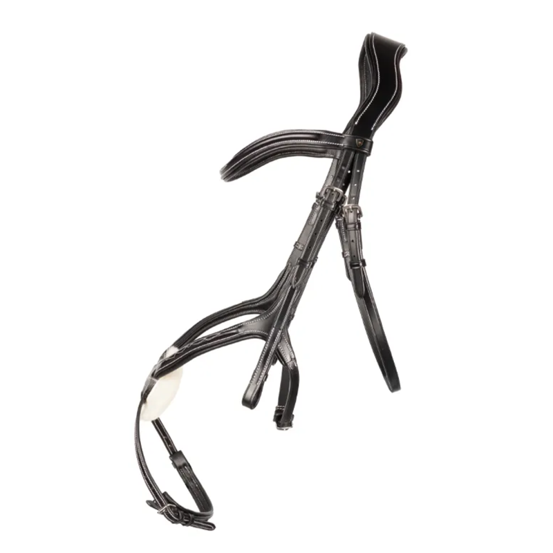 ProPresicce Pelle Grackle Leather Bridle by Hy Equestrian - Black/Silver Hardware