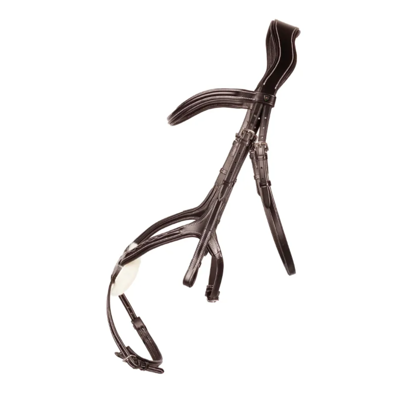 ProPresicce Pelle Grackle Leather Bridle by Hy Equestrian - Brown/Silver Hardware