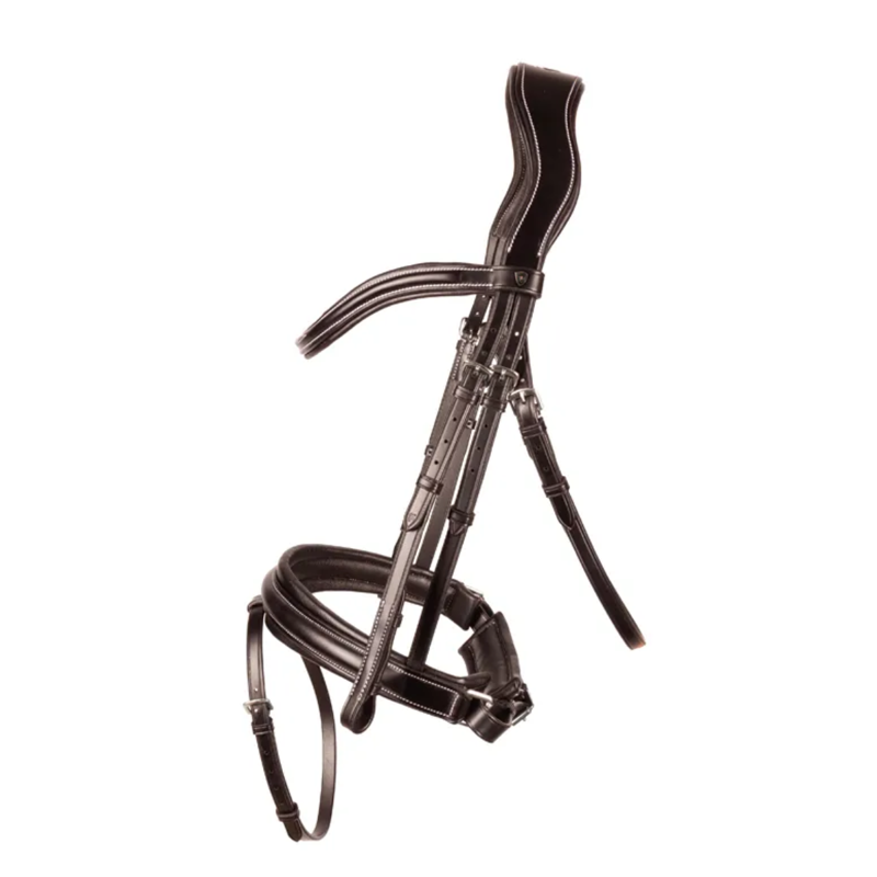 ProPresicce Pelle Crank Leather Bridle by Hy Equestrian - Brown/Silver Hardware