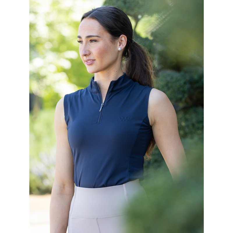 Woof Wear Ladies Sleeveless Tech Riding Shirt - Navy-1
