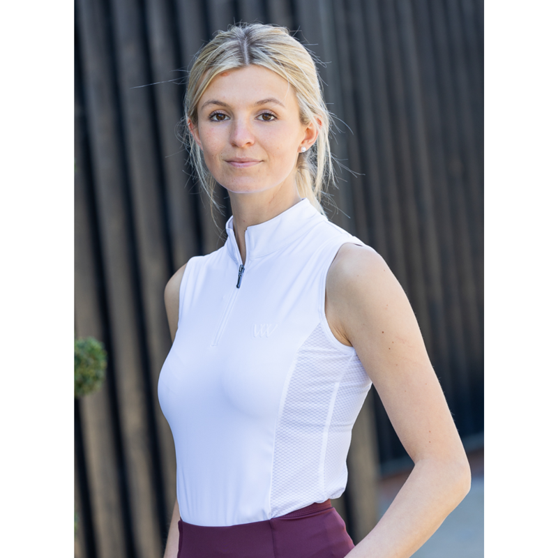 Woof Wear Ladies Sleeveless Tech Riding Shirt - White-1
