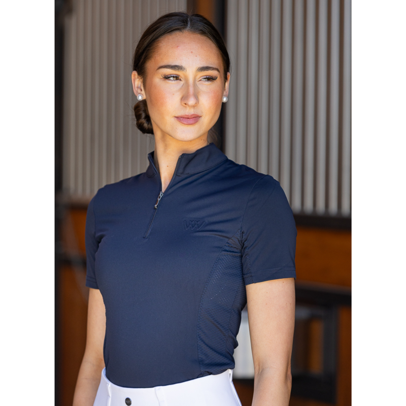 Woof Wear Ladies Short Sleeve Tech Riding Shirt - Navy-1
