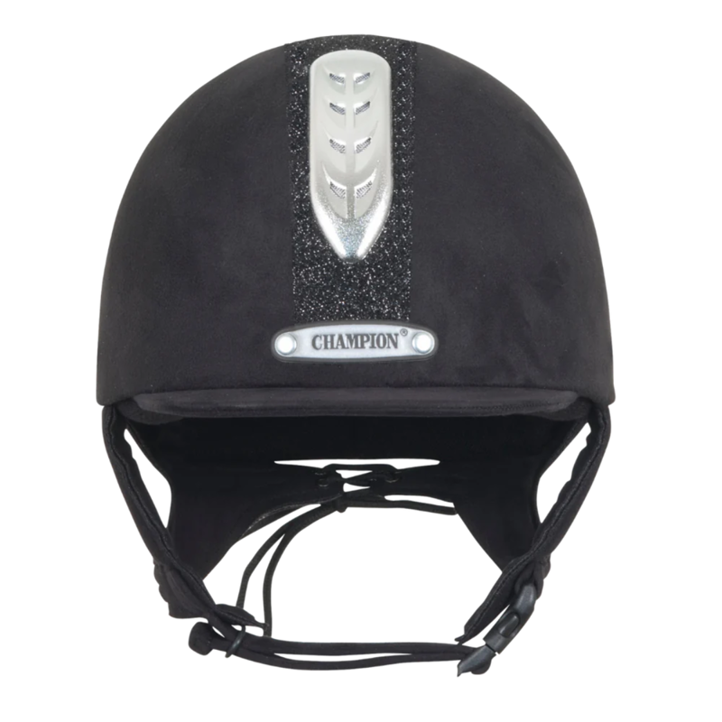 Champion Junior X-Air Dazzle Plus Riding Hat - Black/Black-1