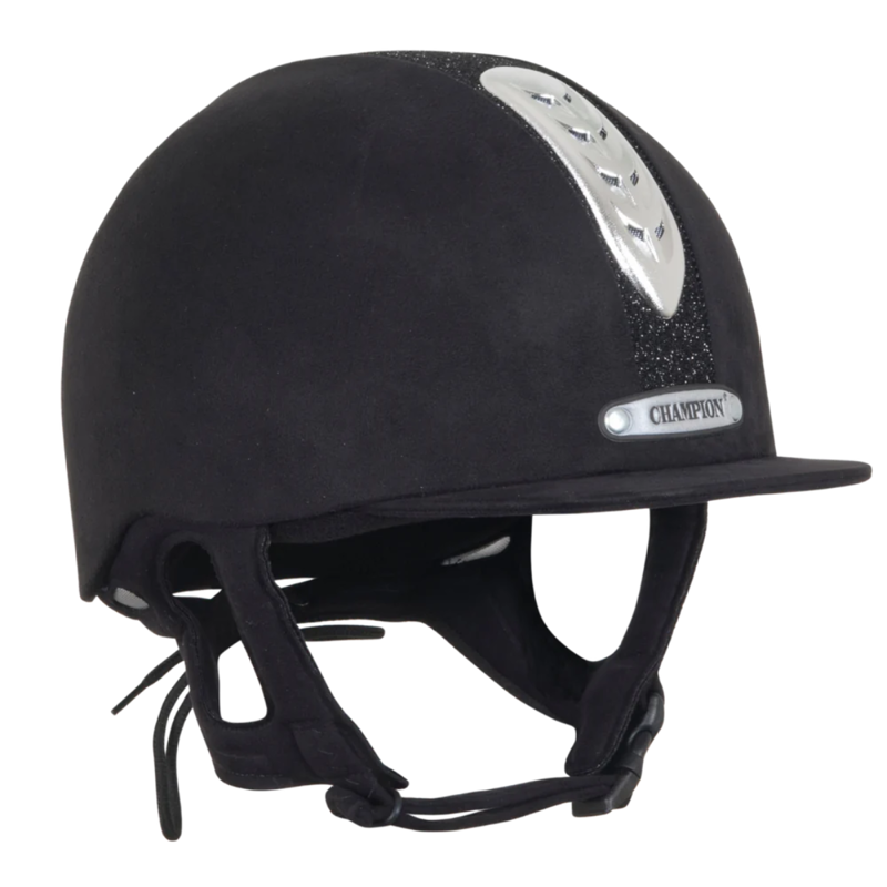 Champion Junior X-Air Dazzle Plus Riding Hat - Black/Black-2