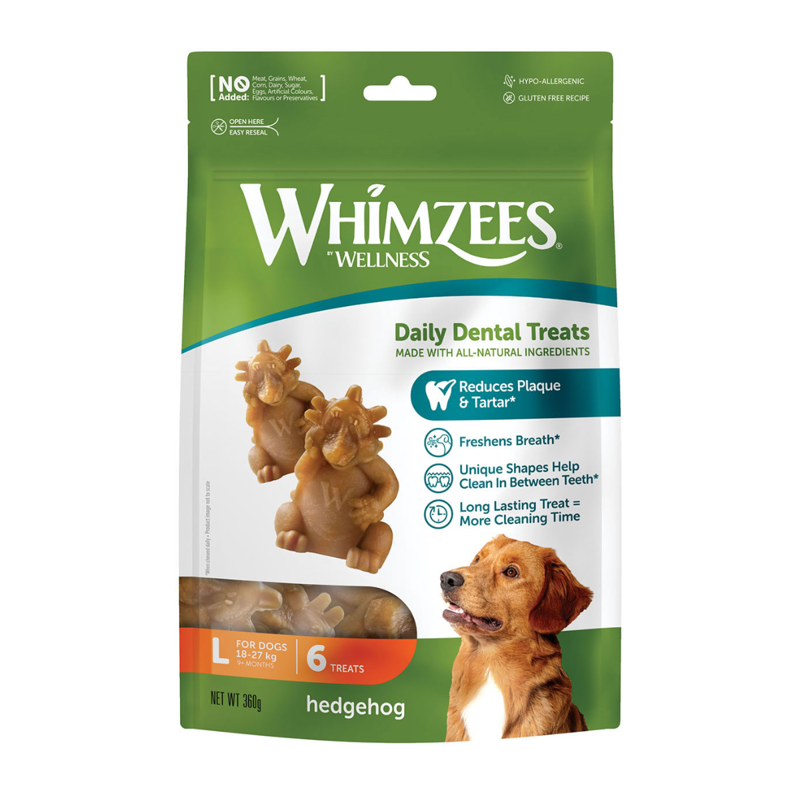 Whimzees Hedgehog Treat Pack - Large - 6 Pack