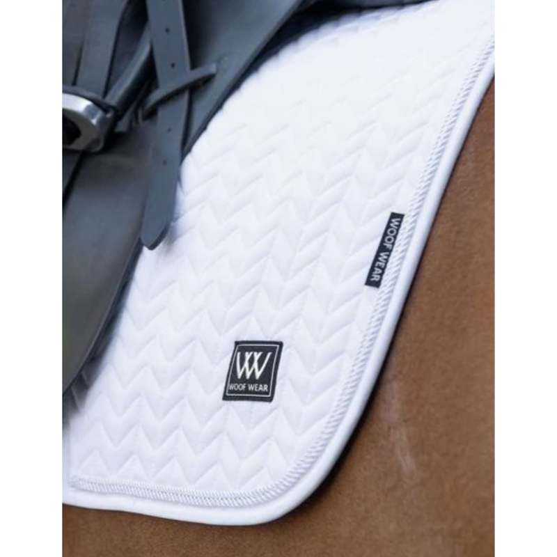 Woof Wear Herringbone Dressage Saddlepad - White-1