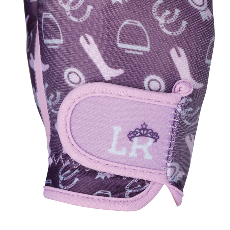 Little Rider Giddy Up Gymkhana Riding Gloves - Purple/Lilac-1