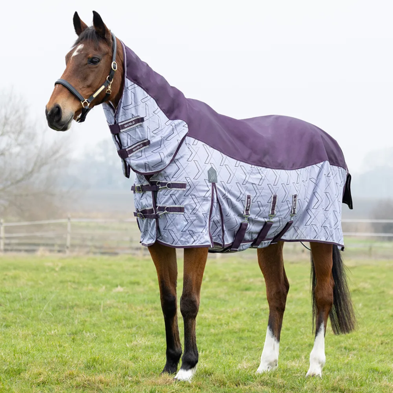 Hy DefenceX Shield Quagga System Fly Rug - Purple/White-1