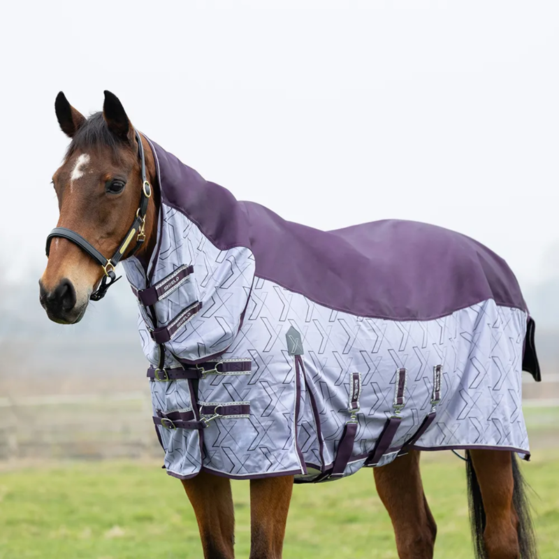 Hy DefenceX Shield Quagga System Fly Rug - Purple/White-2