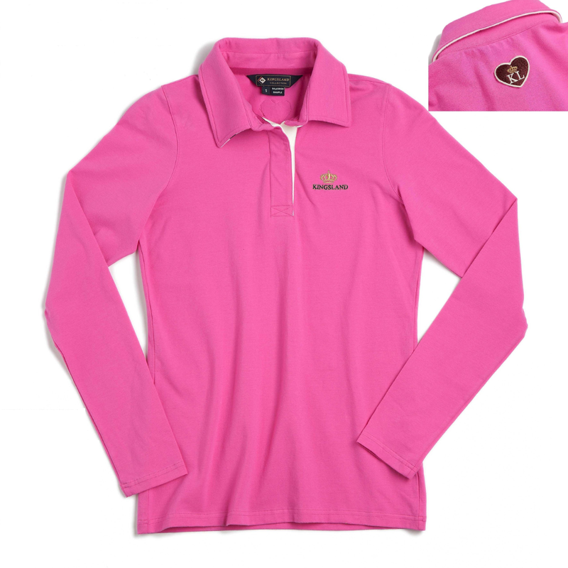 Kingsland Ladies Clovis Long Sleeve Polo - Carmine Rose