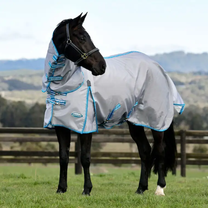 WeatherBeeta ComFiTec Hexi Shield Combo Neck in Silver/Teal Blue-1