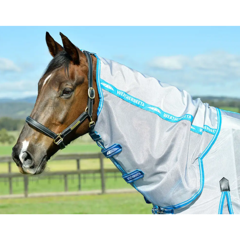 WeatherBeeta ComFiTec Hexi Shield Combo Neck in Silver/Teal Blue-3