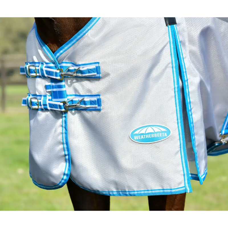 WeatherBeeta ComFiTec Hexi Shield Combo Neck in Silver/Teal Blue-2