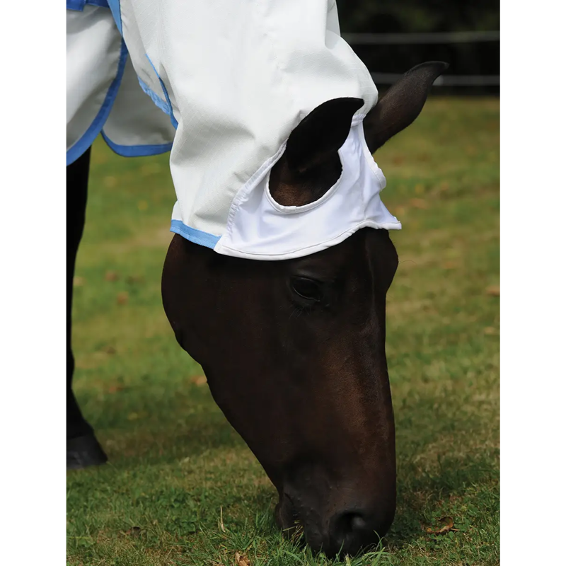 WeatherBeeta ComFiTec Sweet Itch Shield Combo Neck Fly Rug - White/Blue-1