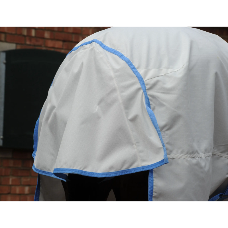 WeatherBeeta ComFiTec Sweet Itch Shield Combo Neck Fly Rug - White/Blue-6