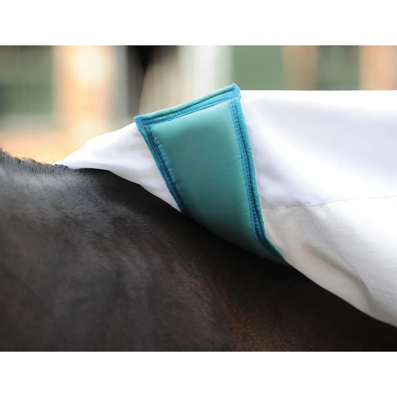 WeatherBeeta ComFiTec Sweet Itch Shield Combo Neck Fly Rug - White/Blue-2