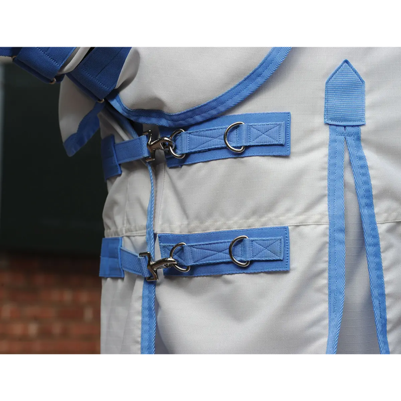 WeatherBeeta ComFiTec Sweet Itch Shield Combo Neck Fly Rug - White/Blue-3