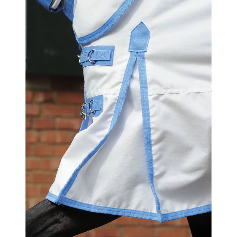 WeatherBeeta ComFiTec Sweet Itch Shield Combo Neck Fly Rug - White/Blue-4