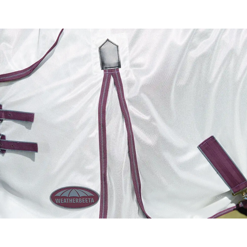 WeatherBeeta ComFiTec Essential Mesh II Combo Neck Fly Rug - White/Maroon/Grey-3