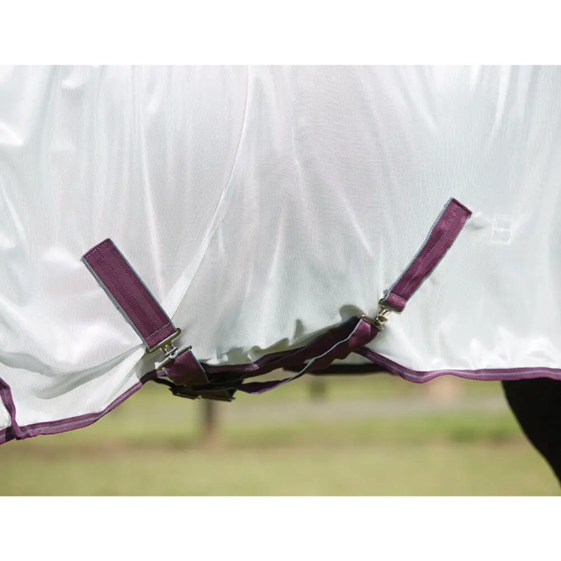 WeatherBeeta ComFiTec Essential Mesh II Combo Neck Fly Rug - White/Maroon/Grey-4