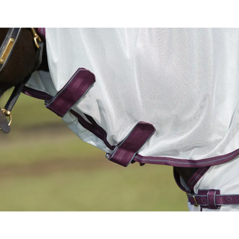 WeatherBeeta ComFiTec Essential Mesh II Combo Neck Fly Rug - White/Maroon/Grey-1