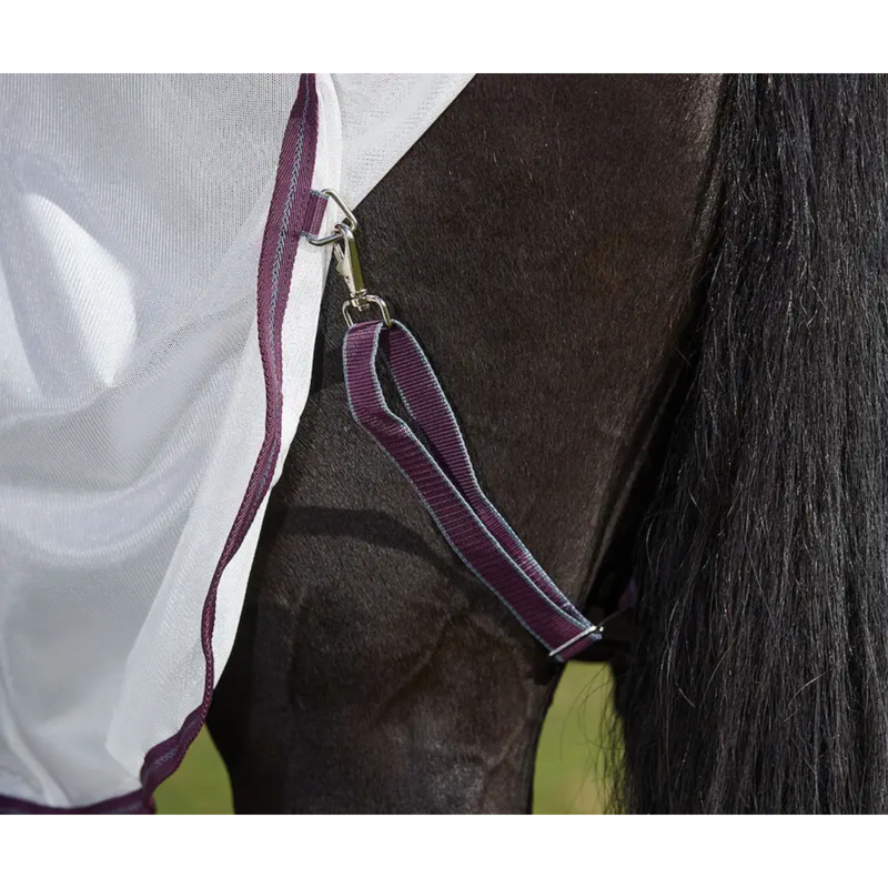 WeatherBeeta ComFiTec Essential Mesh II Combo Neck Fly Rug - White/Maroon/Grey-5
