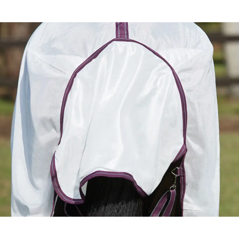 WeatherBeeta ComFiTec Essential Mesh II Combo Neck Fly Rug - White/Maroon/Grey-6