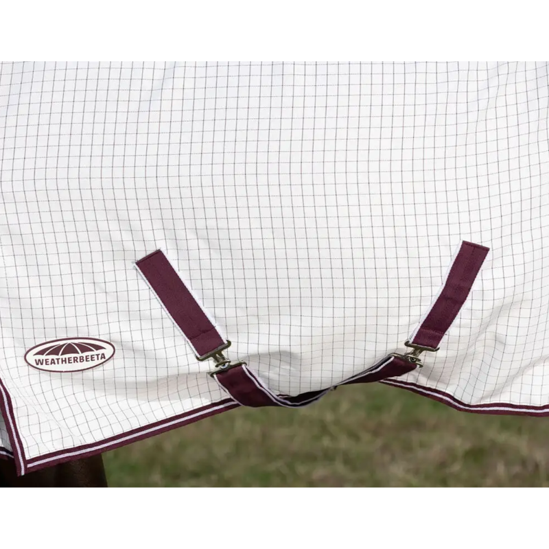 WeatherBeeta Hybrid Seasons Combo Neck Fly Rug - White/Maroon-5