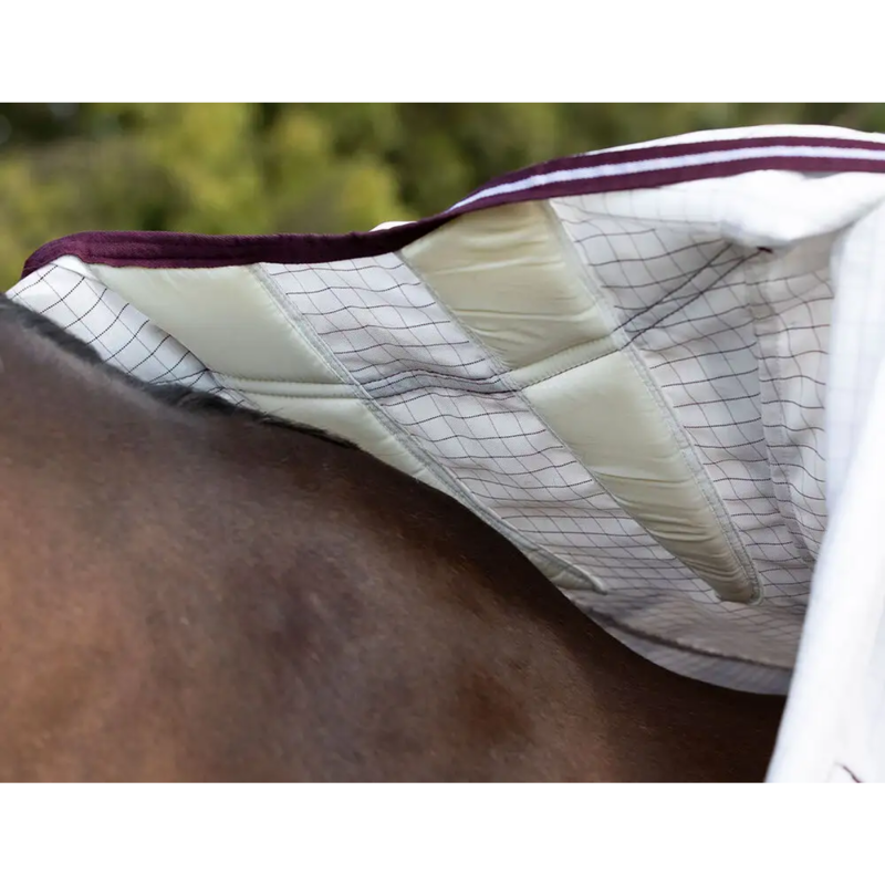 WeatherBeeta Hybrid Seasons Combo Neck Fly Rug - White/Maroon-2