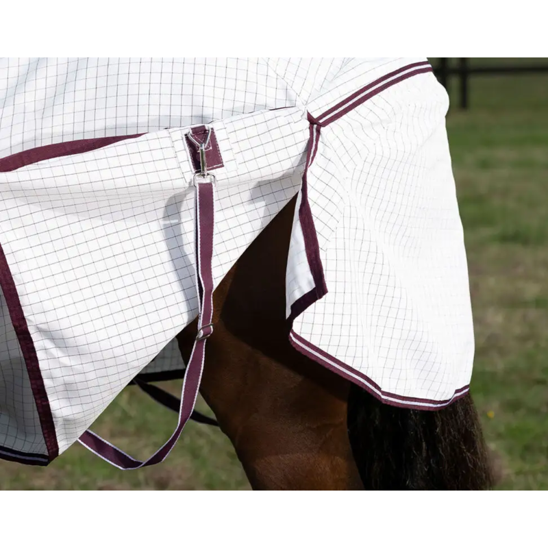 WeatherBeeta Hybrid Seasons Combo Neck Fly Rug - White/Maroon-6
